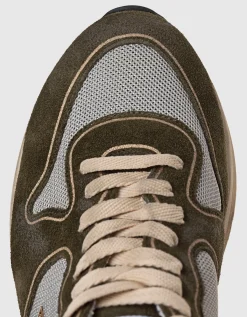 Leder-Sneaker mit Glitter-Detail