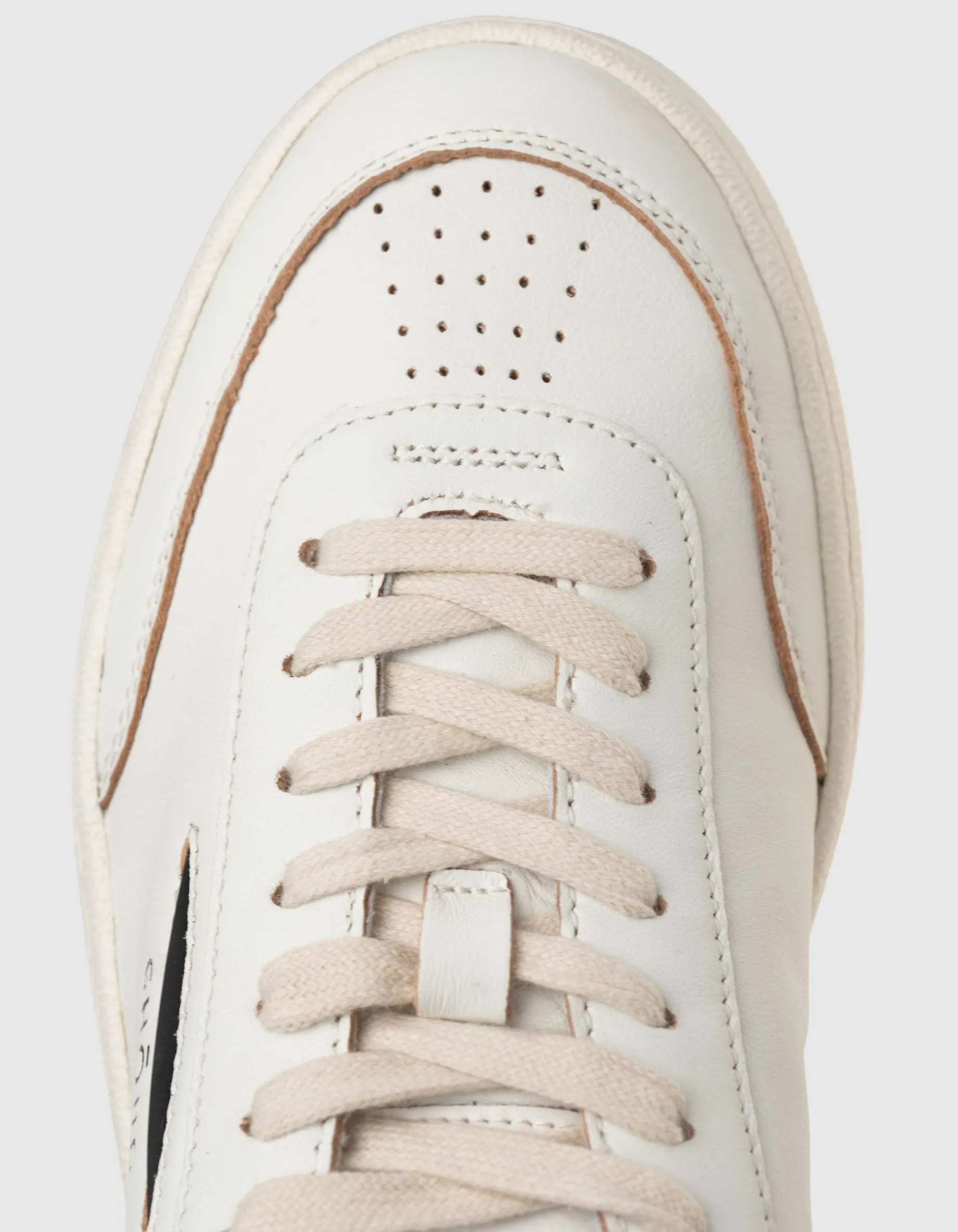 Leder-Sneaker mit Glitter-Detail