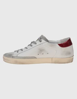 Leder-Sneaker mit Glitter-Finish