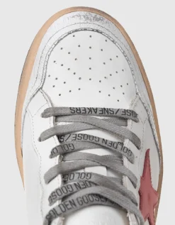 Leder-Sneaker mit Kroko-Optik-Detail