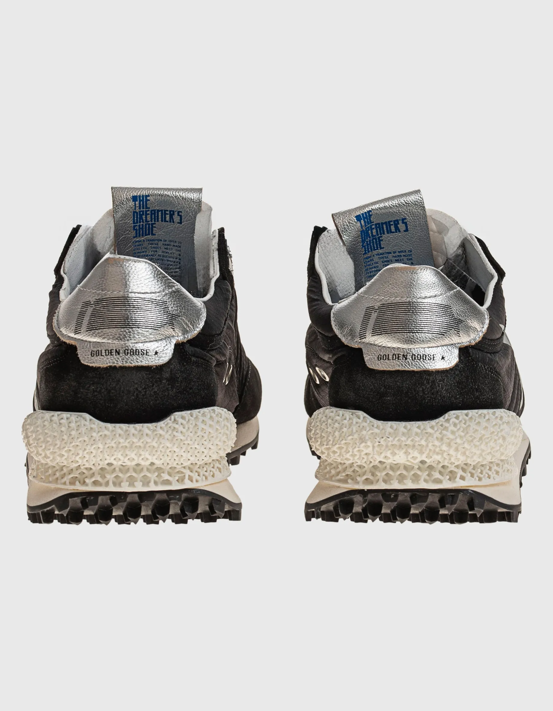 Leder-Sneaker mit Nylon-Details
