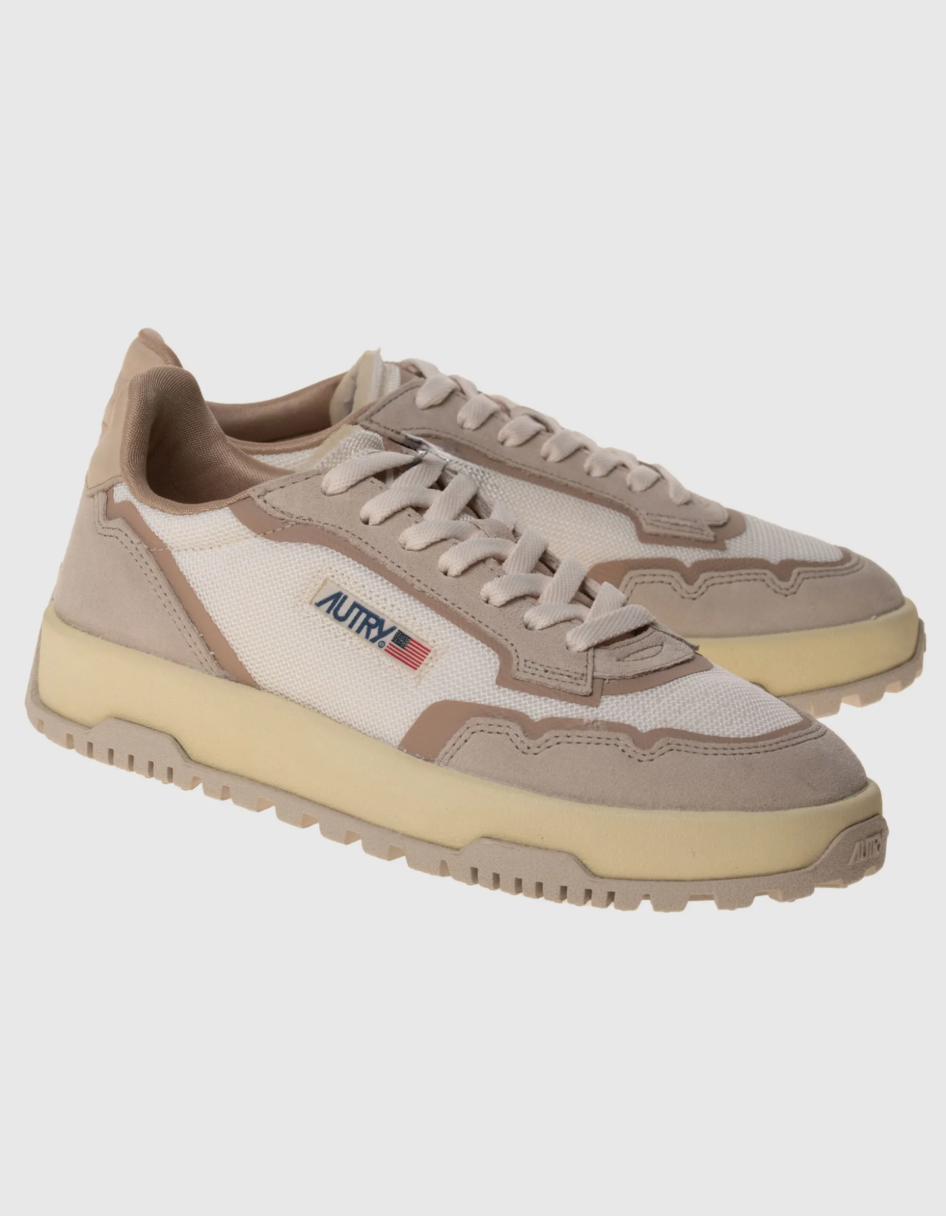 Leder-Sneaker Wildpace mit Netz-Details