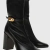 Leder-Stiefelette Eliot mit dekorativer Schnalle