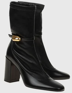 Leder-Stiefelette Eliot mit dekorativer Schnalle