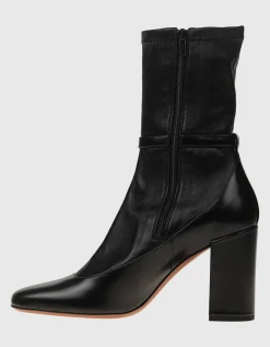 Leder-Stiefelette Eliot mit dekorativer Schnalle
