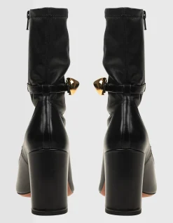 Leder-Stiefelette Eliot mit dekorativer Schnalle