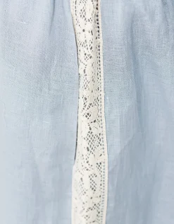 Leinen Hose Everley mit Spitzen-Detail