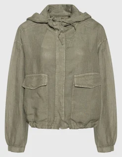 Leinen Jacke mit Kapuze
