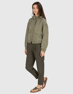 Leinen Jacke mit Kapuze