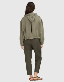 Leinen Jacke mit Kapuze