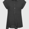 Leinen-Bluse mit dekorativen Details