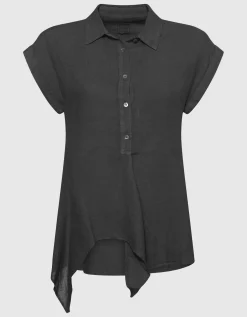 Leinen-Bluse mit dekorativen Details