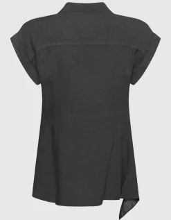 Leinen-Bluse mit dekorativen Details