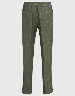Leinen-Hose mit Eingrifftaschen