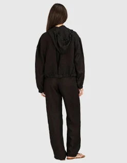 Leinen-Jacke mit Kapuze