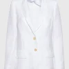 Leinen-Mix Blazer mit Schulterpolstern