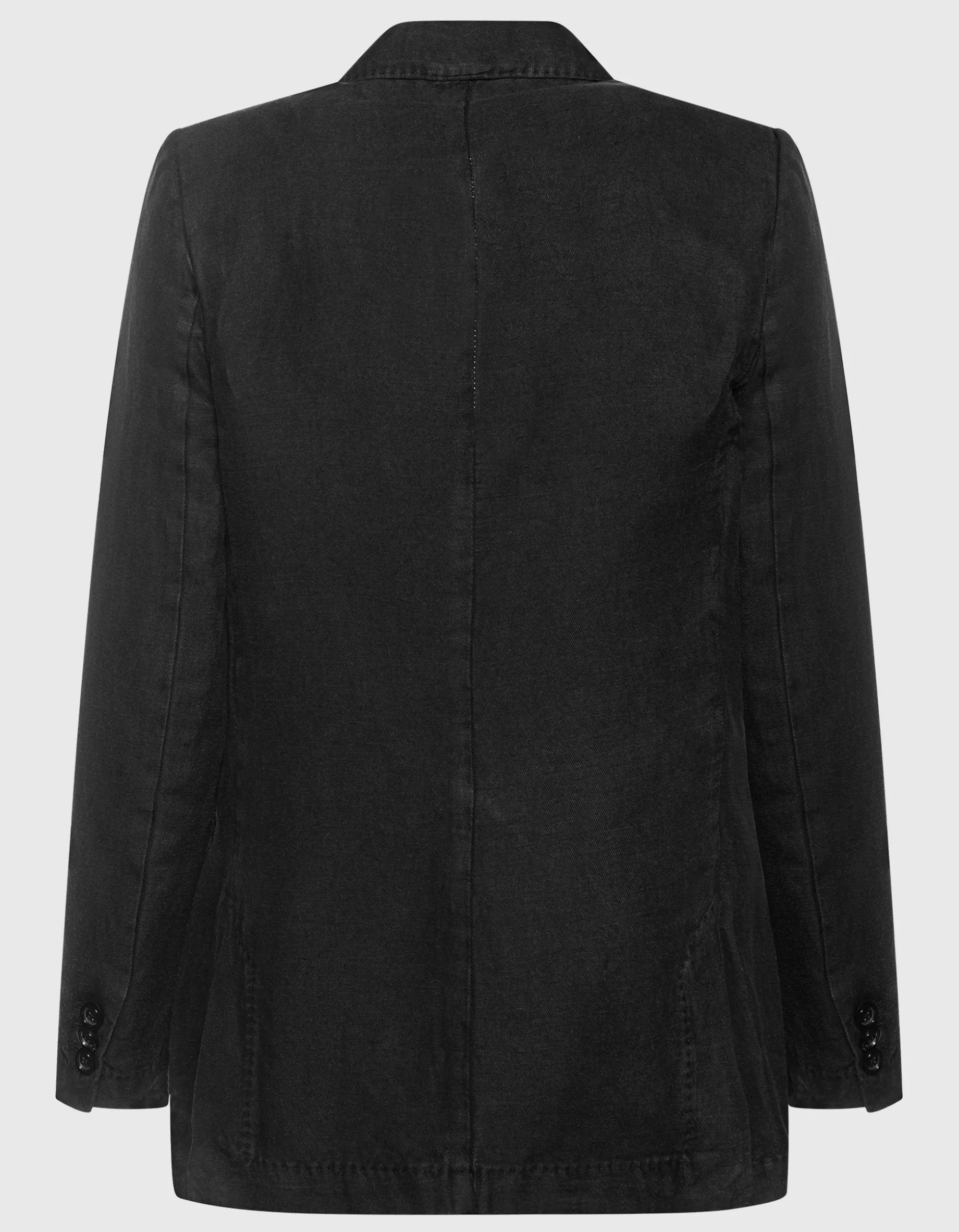 Leinen-Mix Blazer mit Schulterpolstern