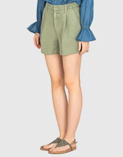 Leinen-Mix Bundfalten-Shorts Lori