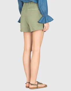 Leinen-Mix Bundfalten-Shorts Lori