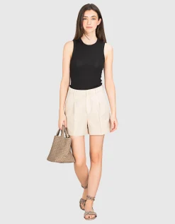 Leinen-Mix Bundfalten-Shorts Lori