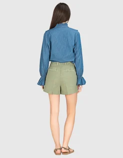 Leinen-Mix Bundfalten-Shorts Lori