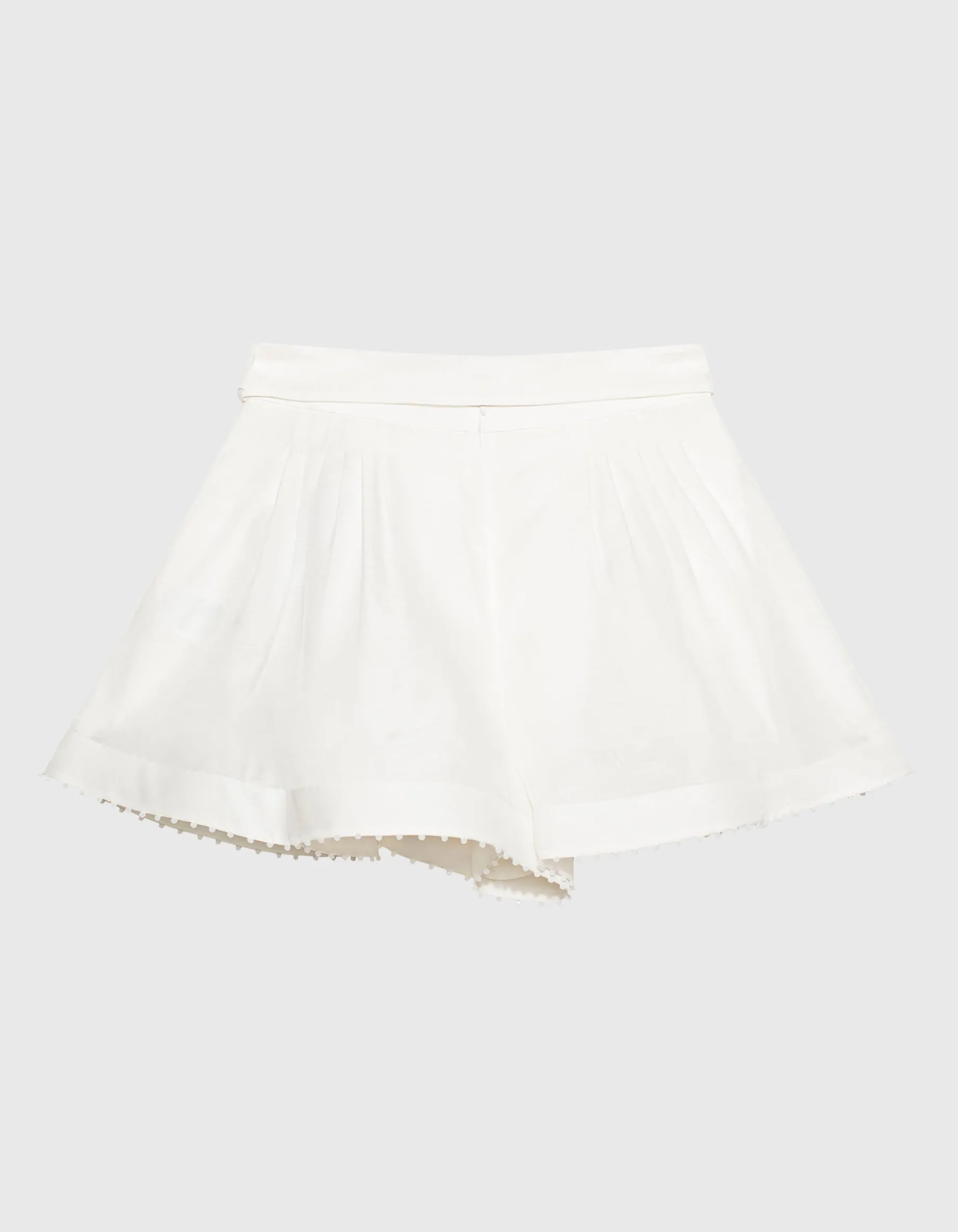 Leinen-Seiden-Shorts Dawning mit Perlen-Besatz
