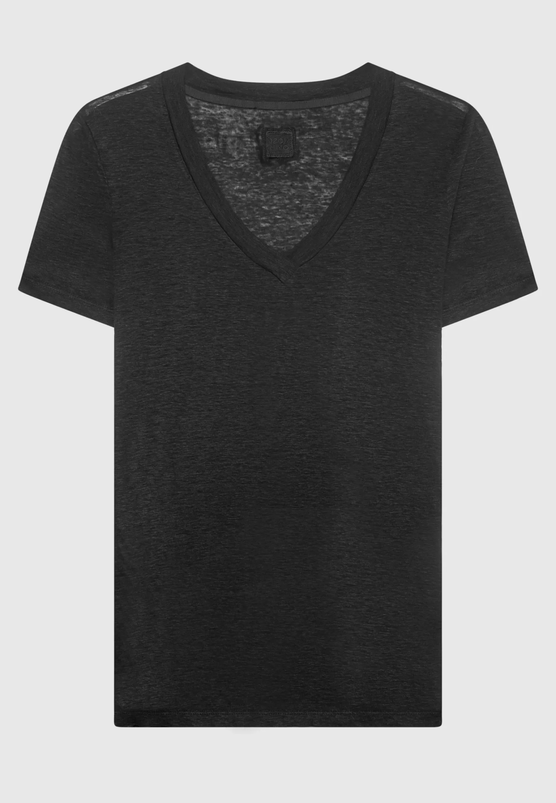 Leinen-Shirt mit V-Ausschnitt