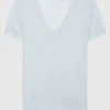 Leinen-Shirt mit V-Ausschnitt
