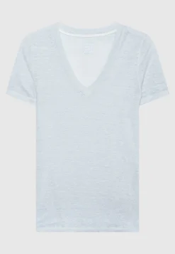 Leinen-Shirt mit V-Ausschnitt