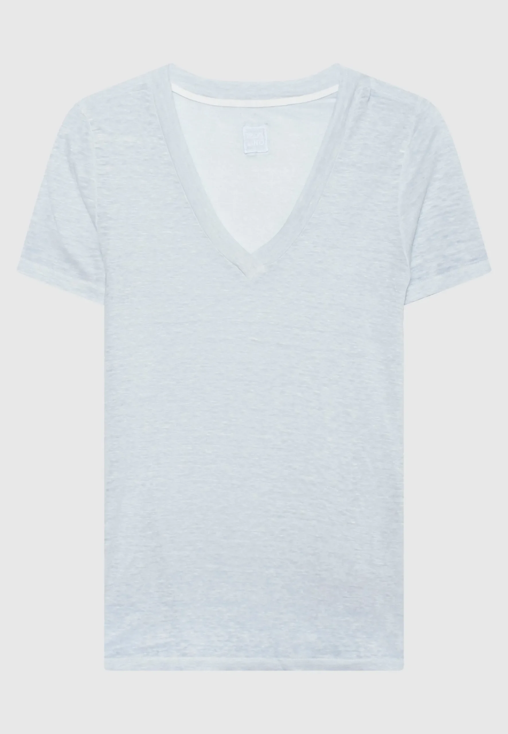 Leinen-Shirt mit V-Ausschnitt