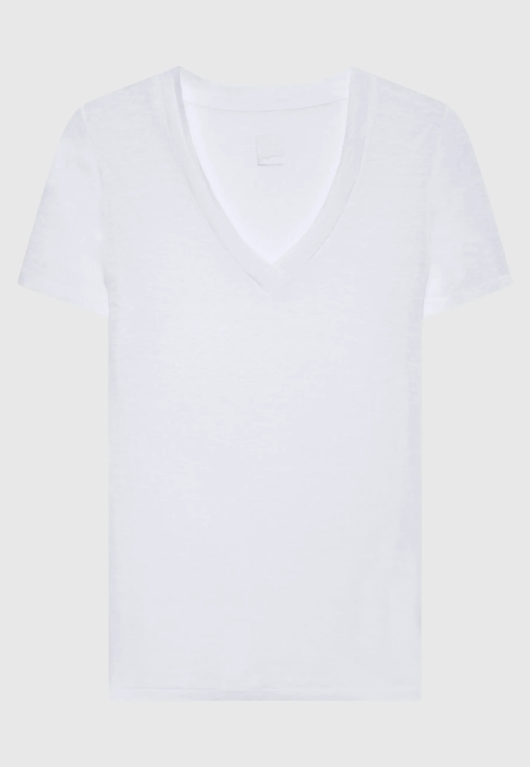 Leinen-Shirt mit V-Ausschnitt
