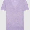 Leinen-Shirt mit V-Ausschnitt