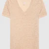 Leinen-Shirt mit V-Ausschnitt