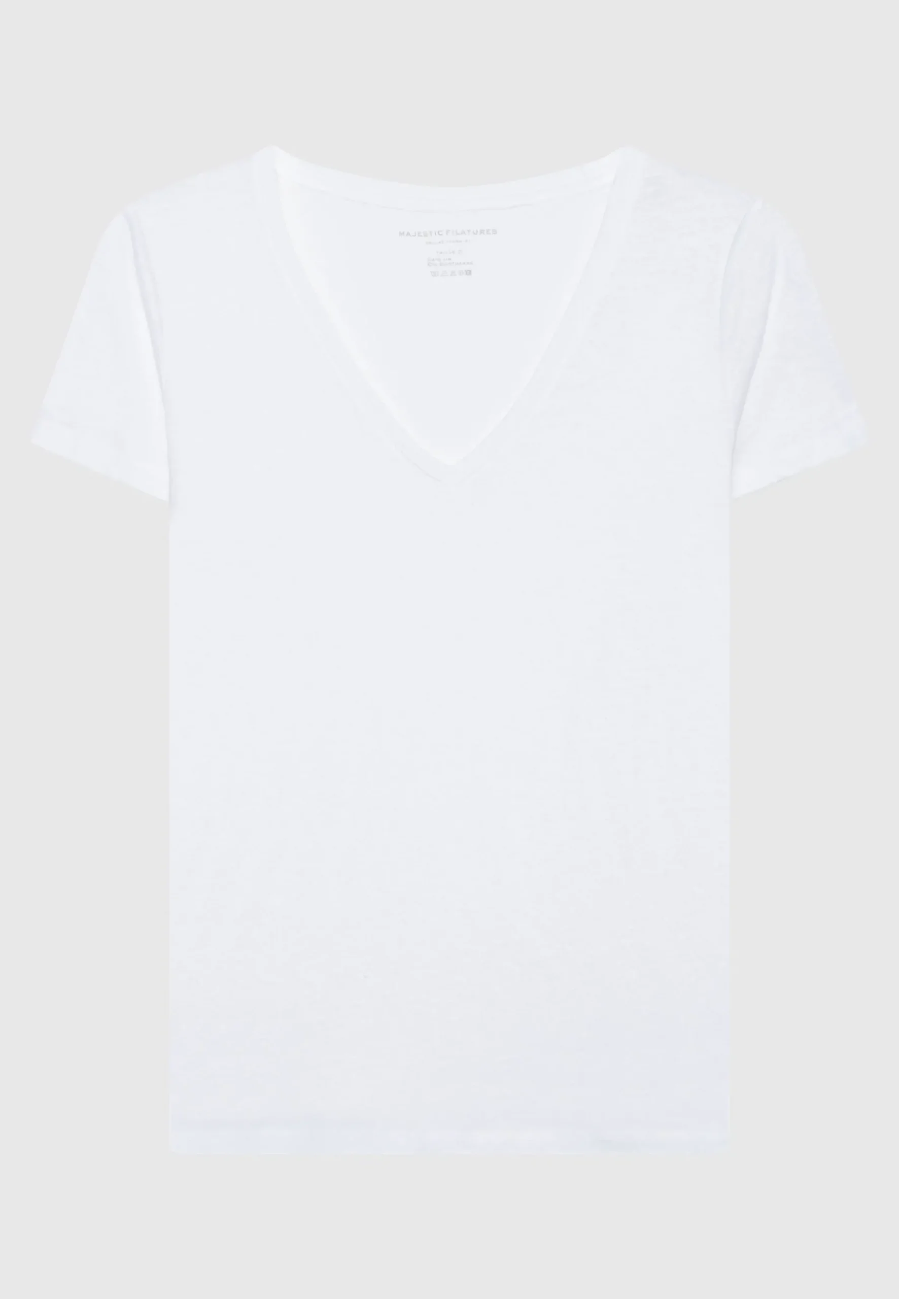 Leinen-Shirt mit V-Ausschnitt