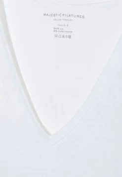 Leinen-Shirt mit V-Ausschnitt
