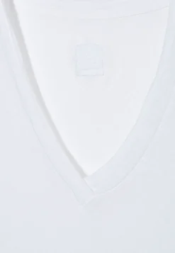 Leinen-Shirt mit V-Ausschnitt