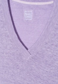 Leinen-Shirt mit V-Ausschnitt