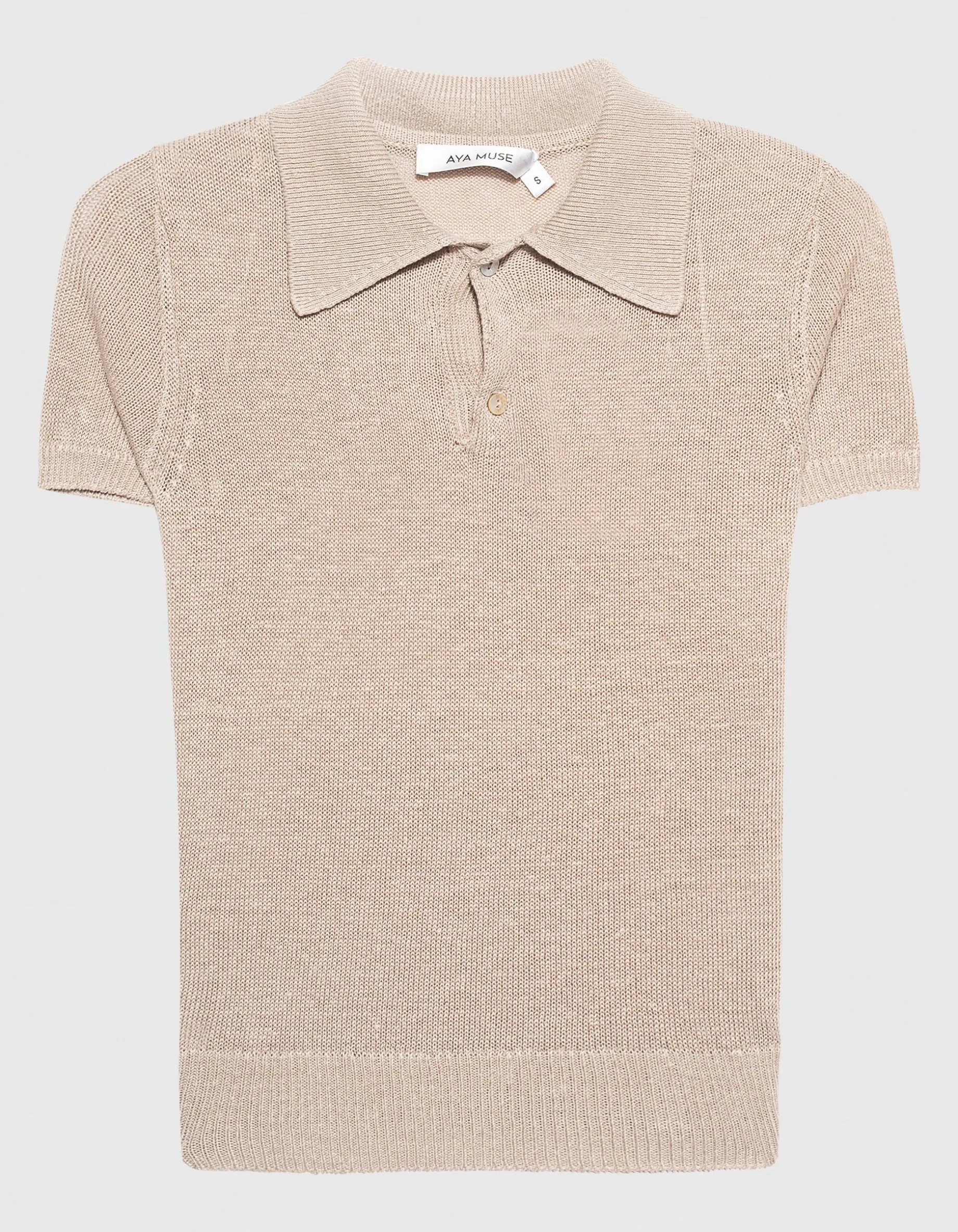 Leinen-Strick-Polo Shirt Lumen