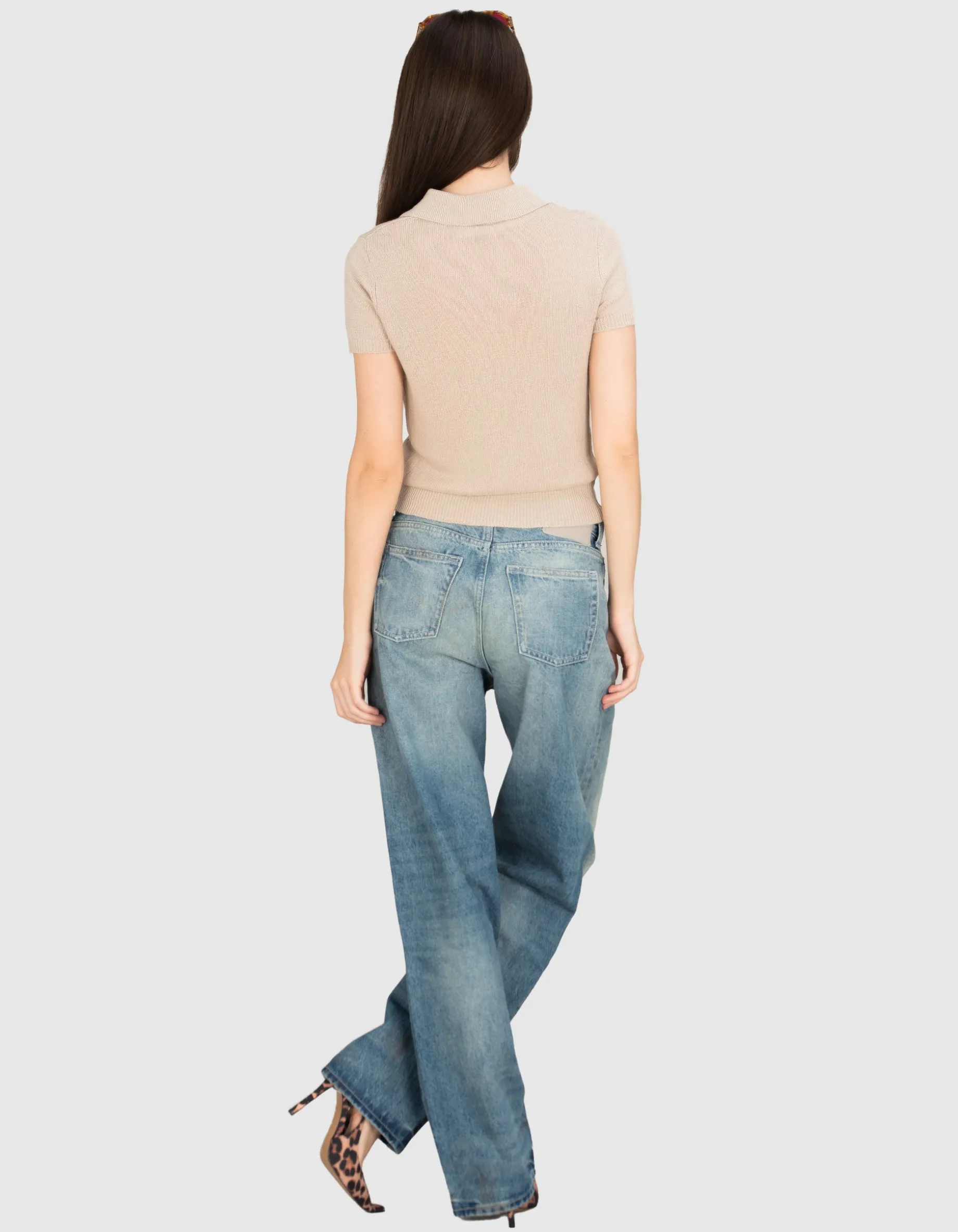 Leinen-Strick-Polo Shirt Lumen