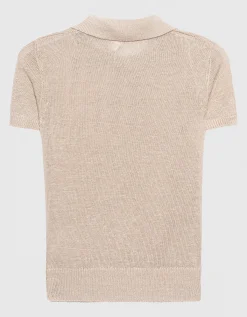 Leinen-Strick-Polo Shirt Lumen