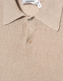 Leinen-Strick-Polo Shirt Lumen