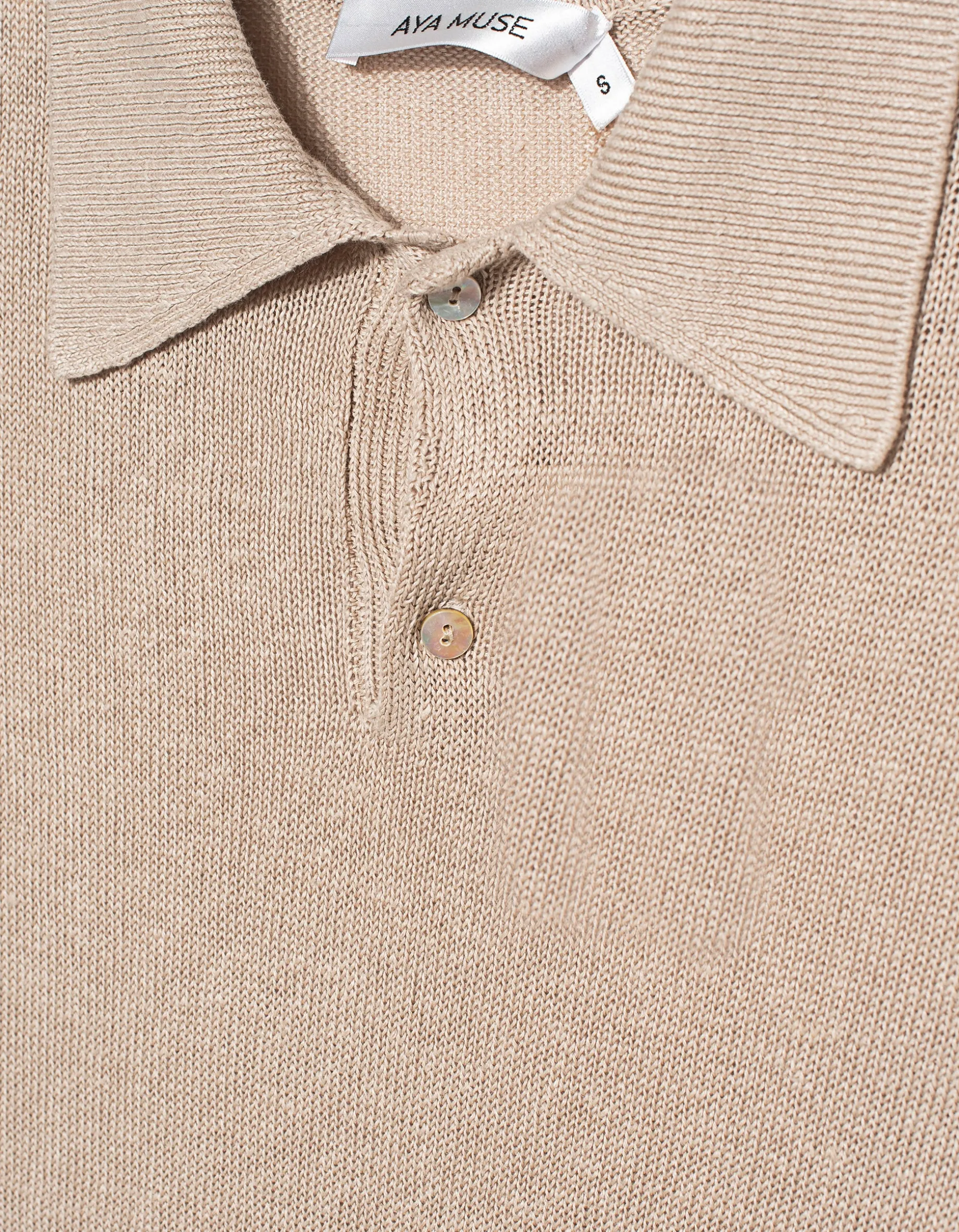 Leinen-Strick-Polo Shirt Lumen