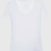 Leinen-T-Shirt mit Rundhalsausschnitt