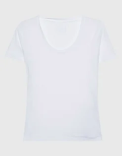 Leinen-T-Shirt mit Rundhalsausschnitt