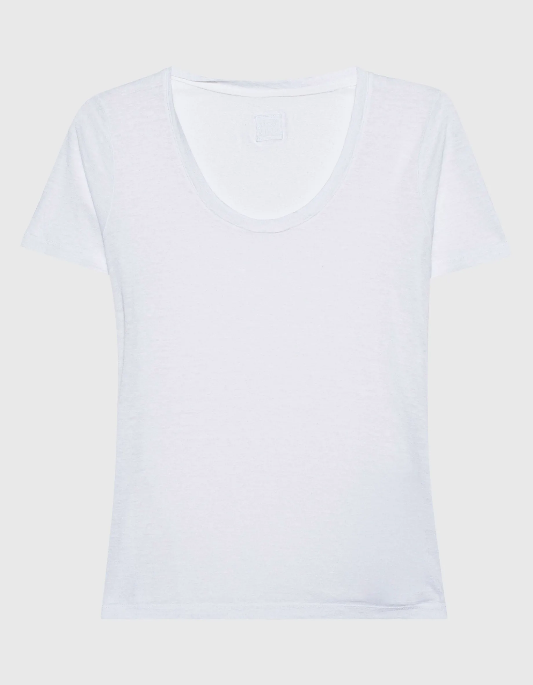 Leinen-T-Shirt mit Rundhalsausschnitt