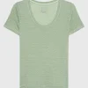 Leinen-T-Shirt mit Rundhalsausschnitt