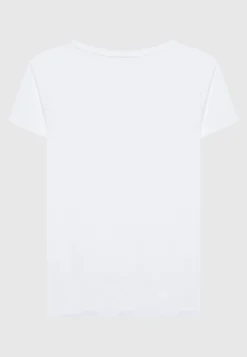 Leinen-T-Shirt mit Rundhalsausschnitt