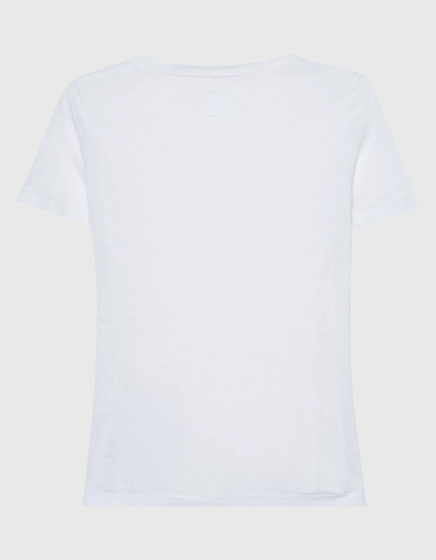 Leinen-T-Shirt mit Rundhalsausschnitt