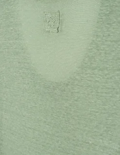 Leinen-T-Shirt mit Rundhalsausschnitt