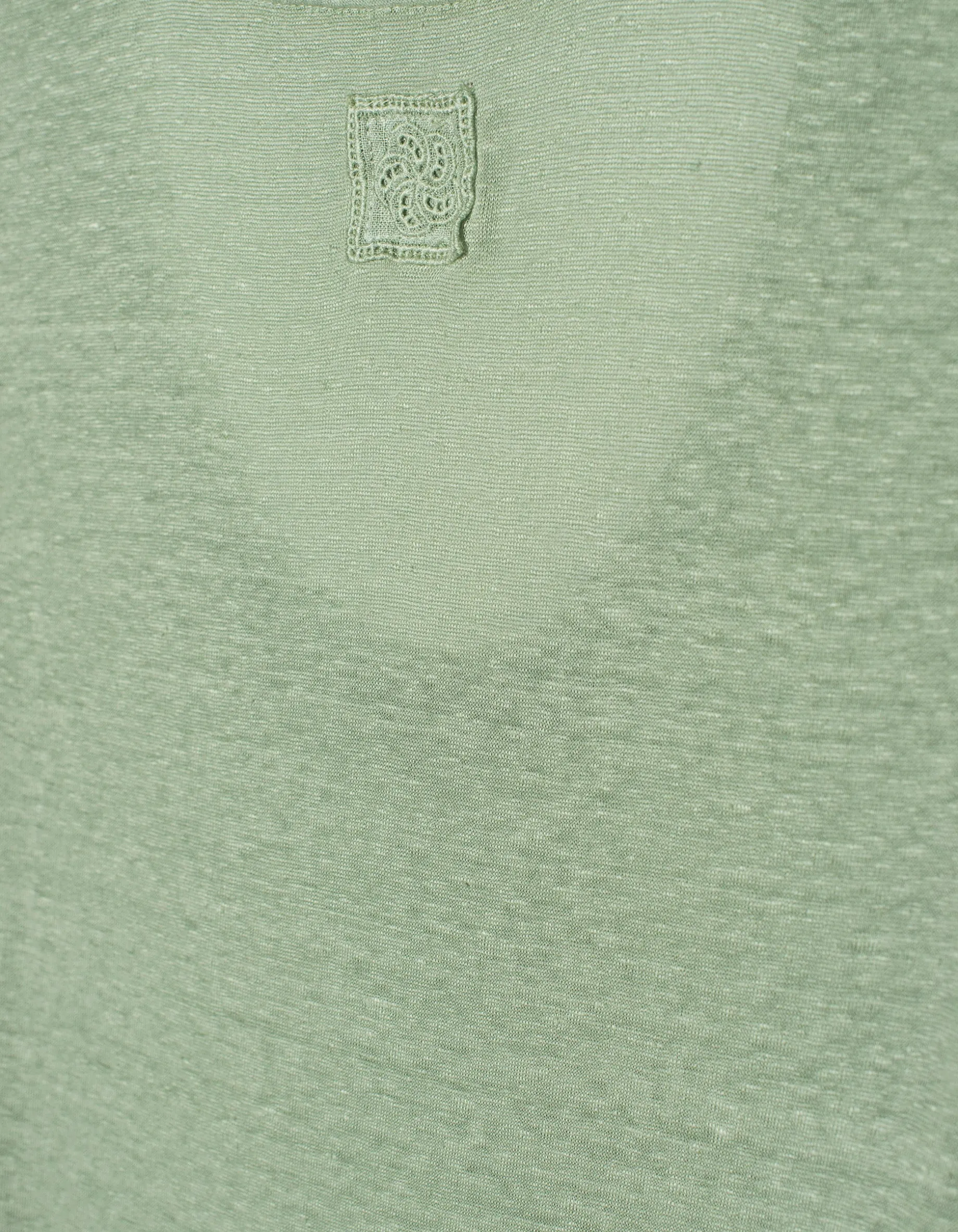 Leinen-T-Shirt mit Rundhalsausschnitt